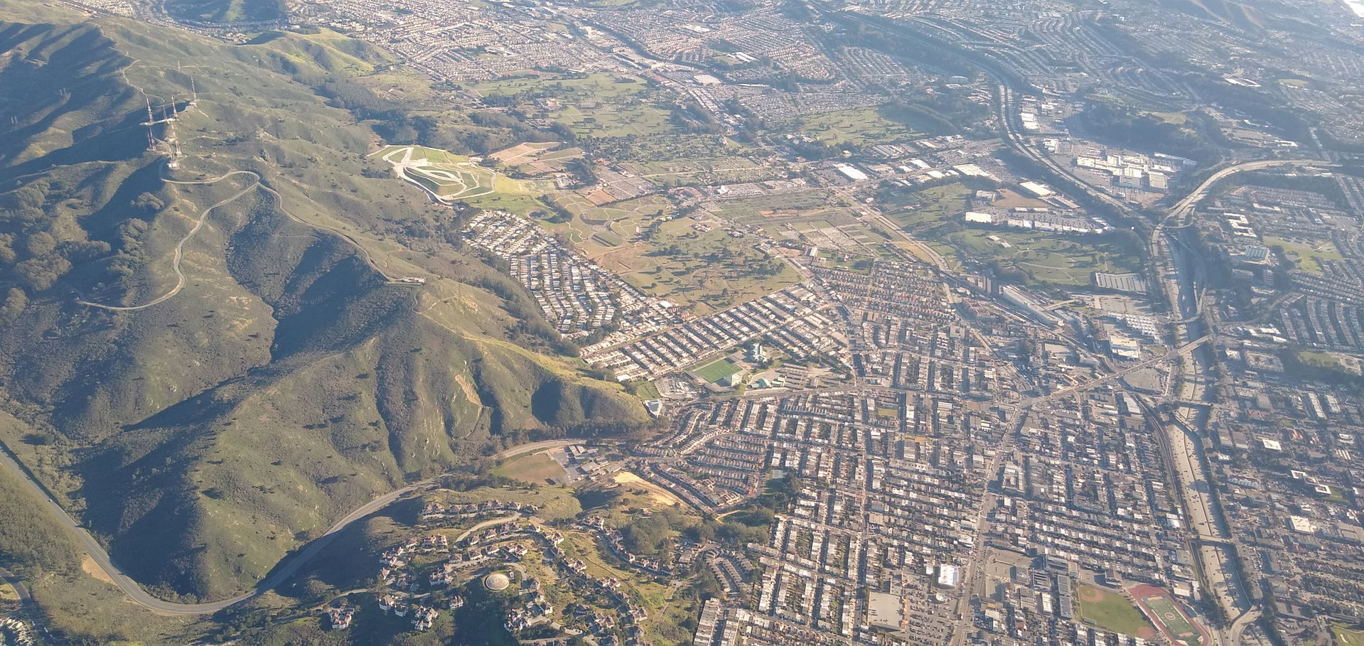 Aerial photograph of Daly City, San Mateo County, California