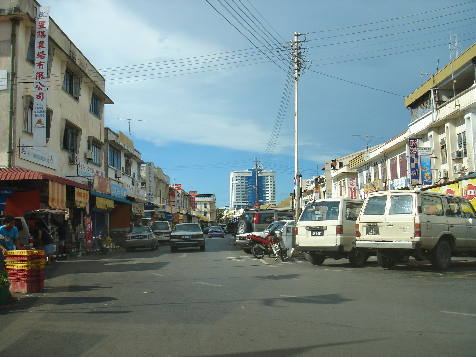 Older section of the city Miri, Sarawak, East Malaysia.