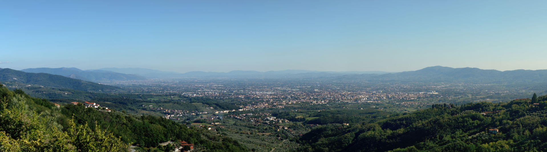 A panorama of Pistoia, Italy, from from the small village of Bo…