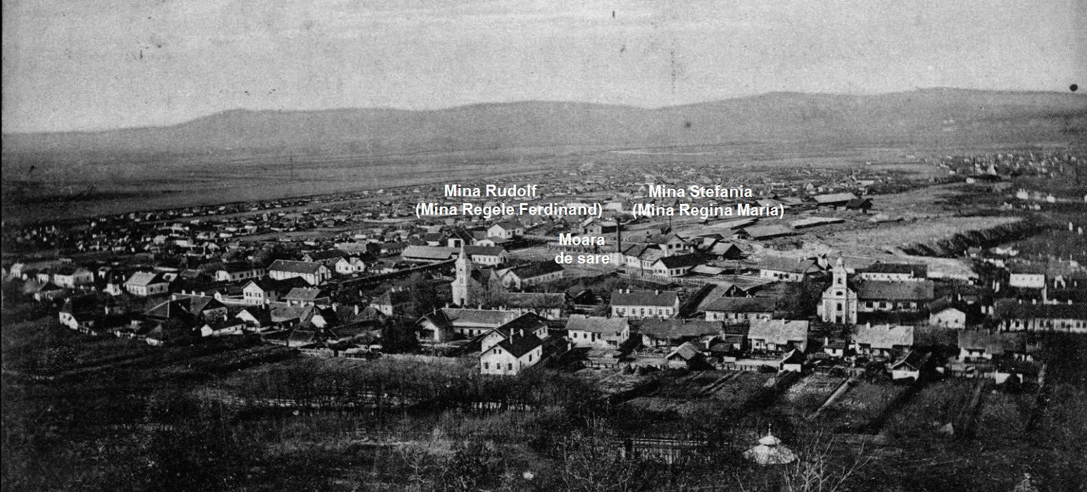 Vedere de ansamblu a localităţii Ocna Mureş
