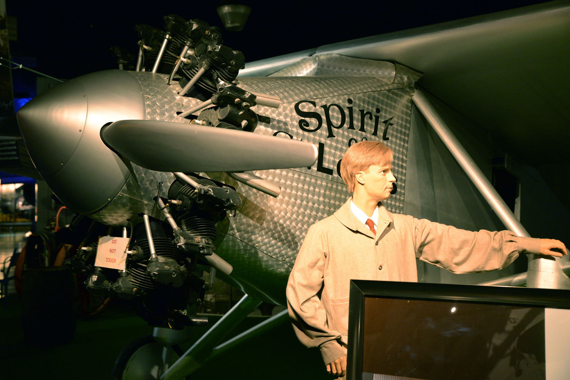 A full-scale replica of the Spirit of St. Louis, the airplane w…