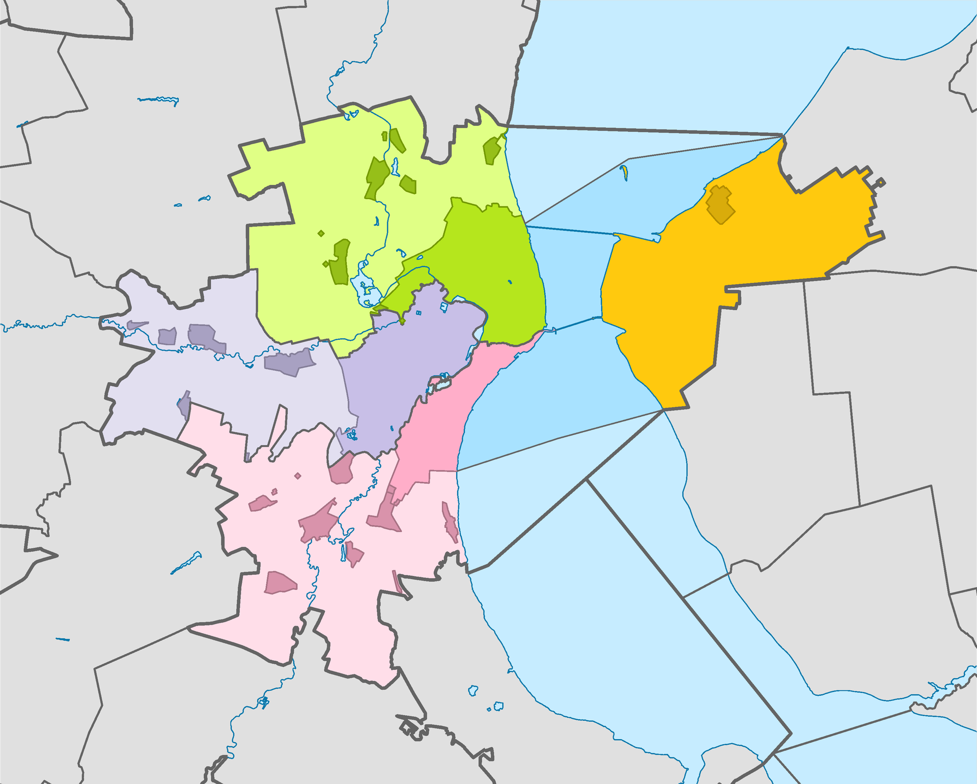 For each district area in the actual territory of the city of U…