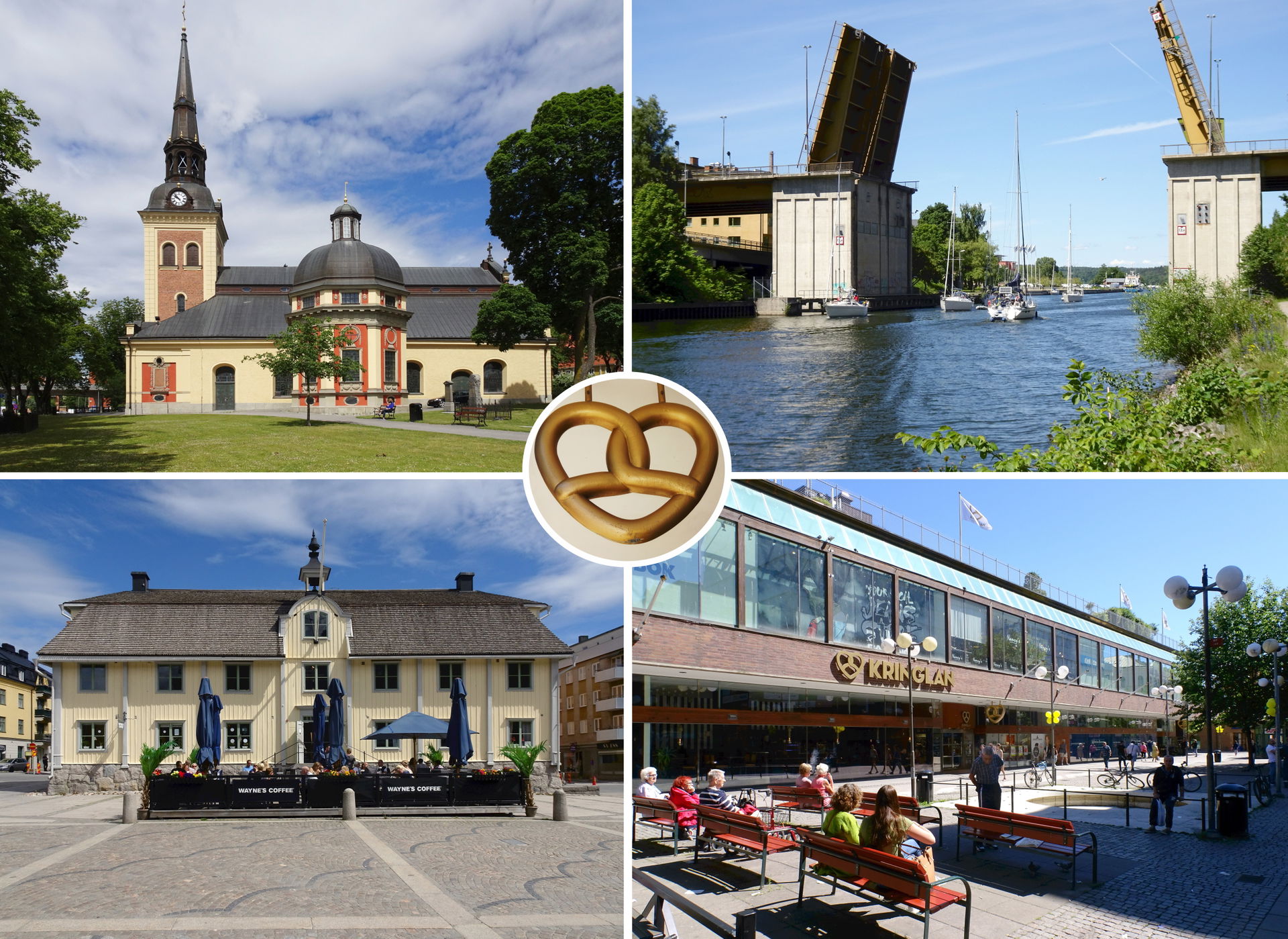 Södertälje Fotokollage:
Sankta Ragnhilds kyrka
Södertälje kanal…