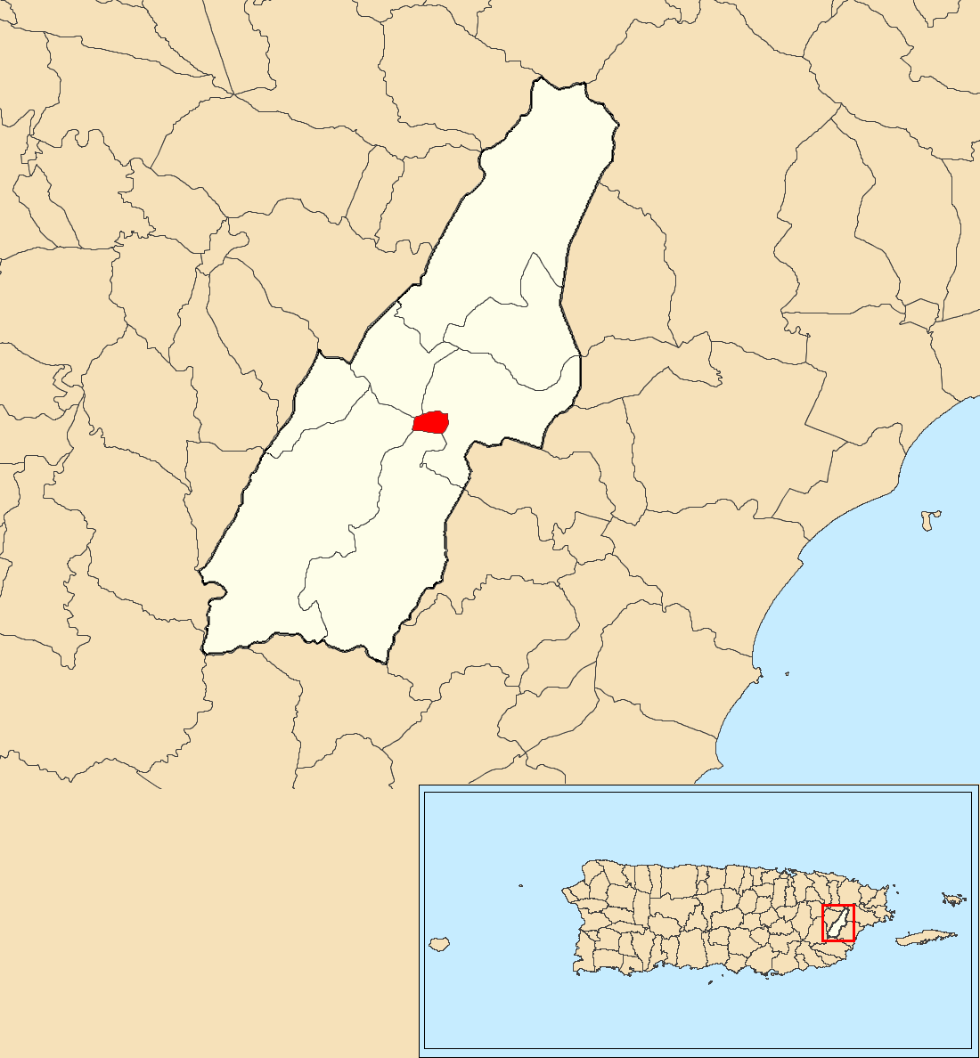 Las Piedras barrio-pueblo, Las Piedras, Puerto Rico locator map