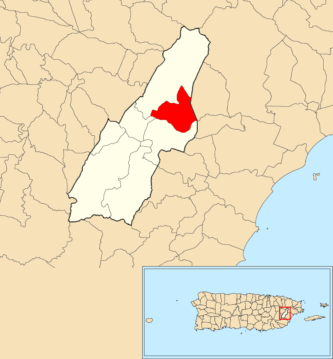 Boquerón, Las Piedras, Puerto Rico locator map
