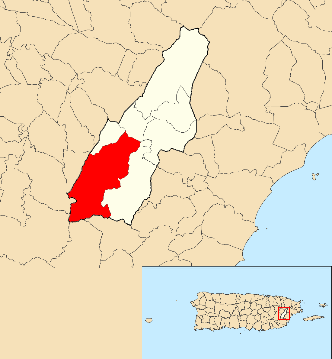 Montones, Las Piedras, Puerto Rico locator map