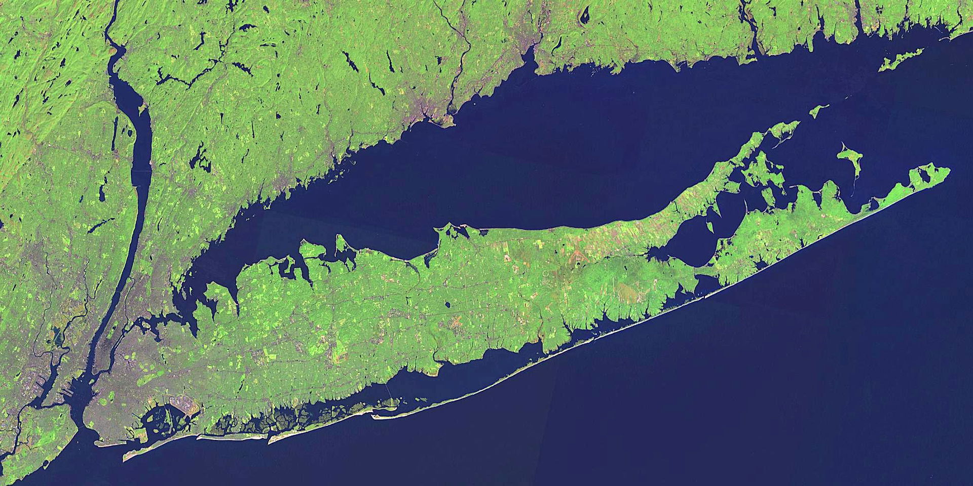 NASA Landsat satellite global mosaic image of Long Island, New …