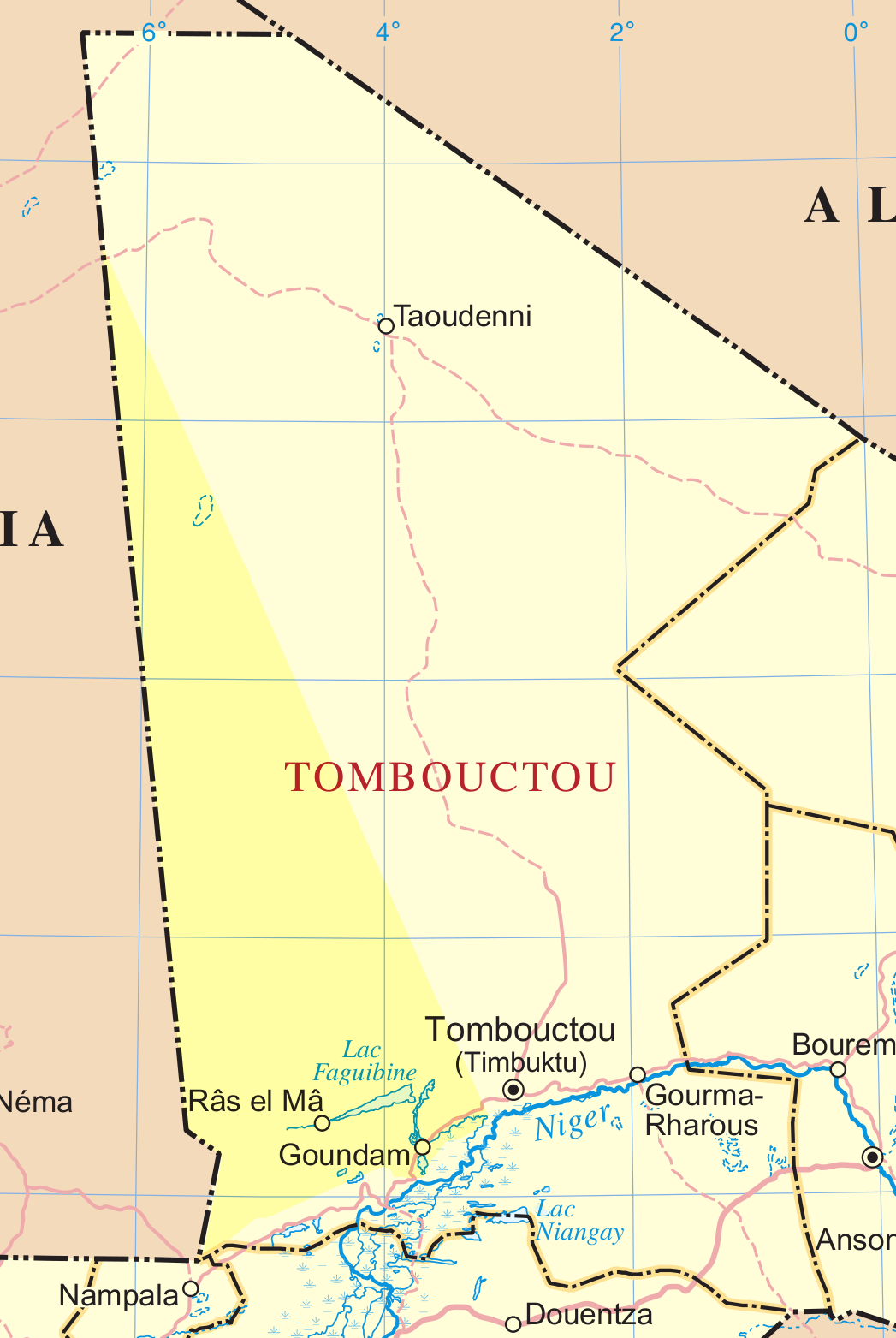 Map of the Goundam Cercle of Tombouctou region in Mali. Created…