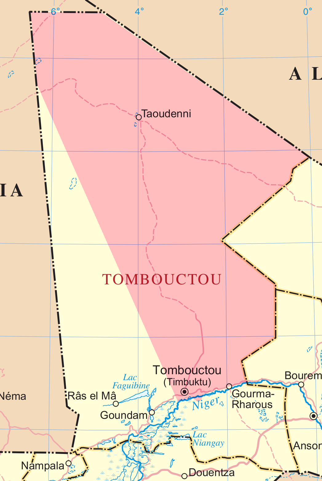 Map of the Tombouctou cercle of Tombouctou region in Mali. Crea…