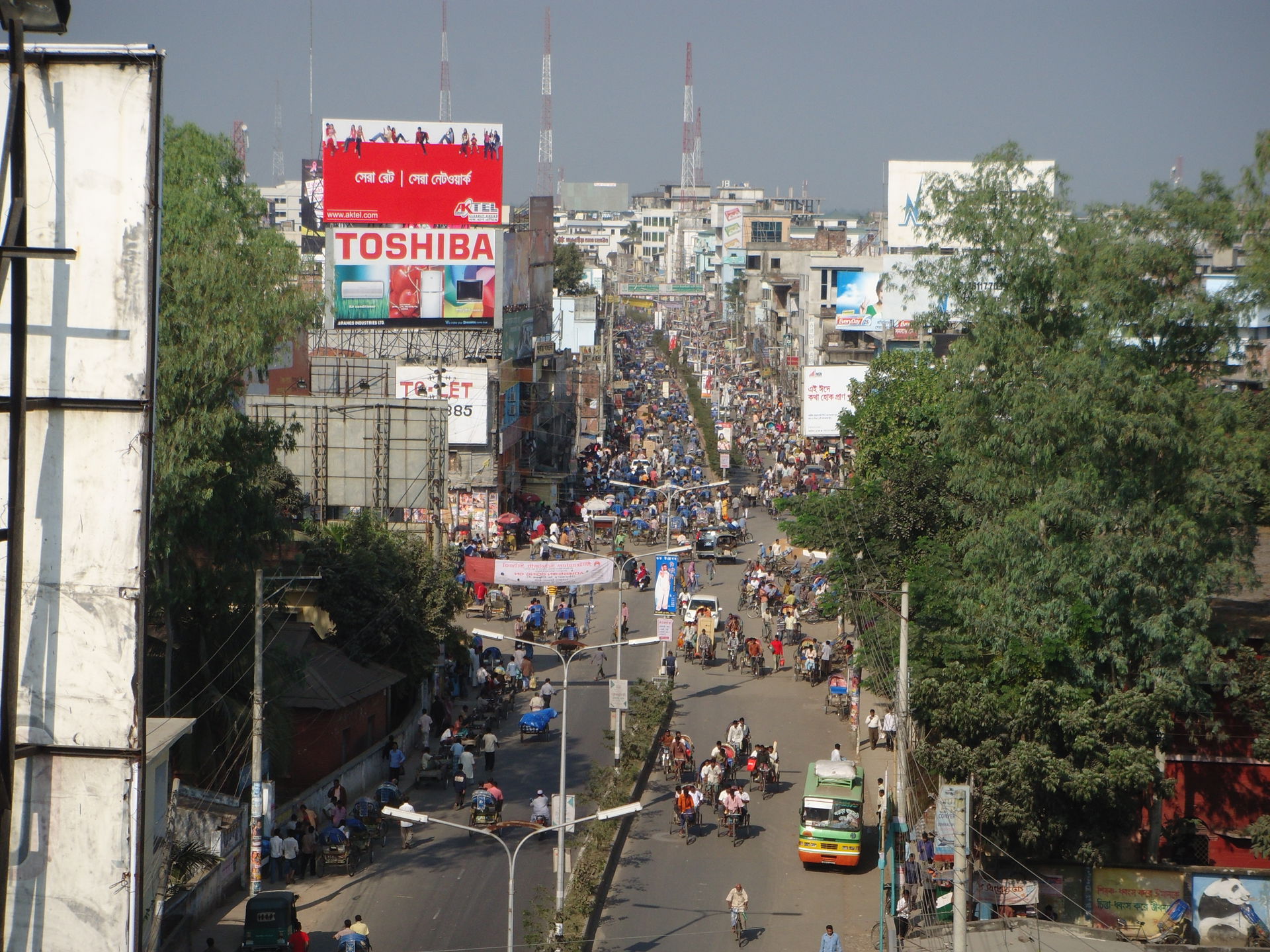 Bogra Sathmaatha from Touhid Plaza, Sherpur road, Bogra