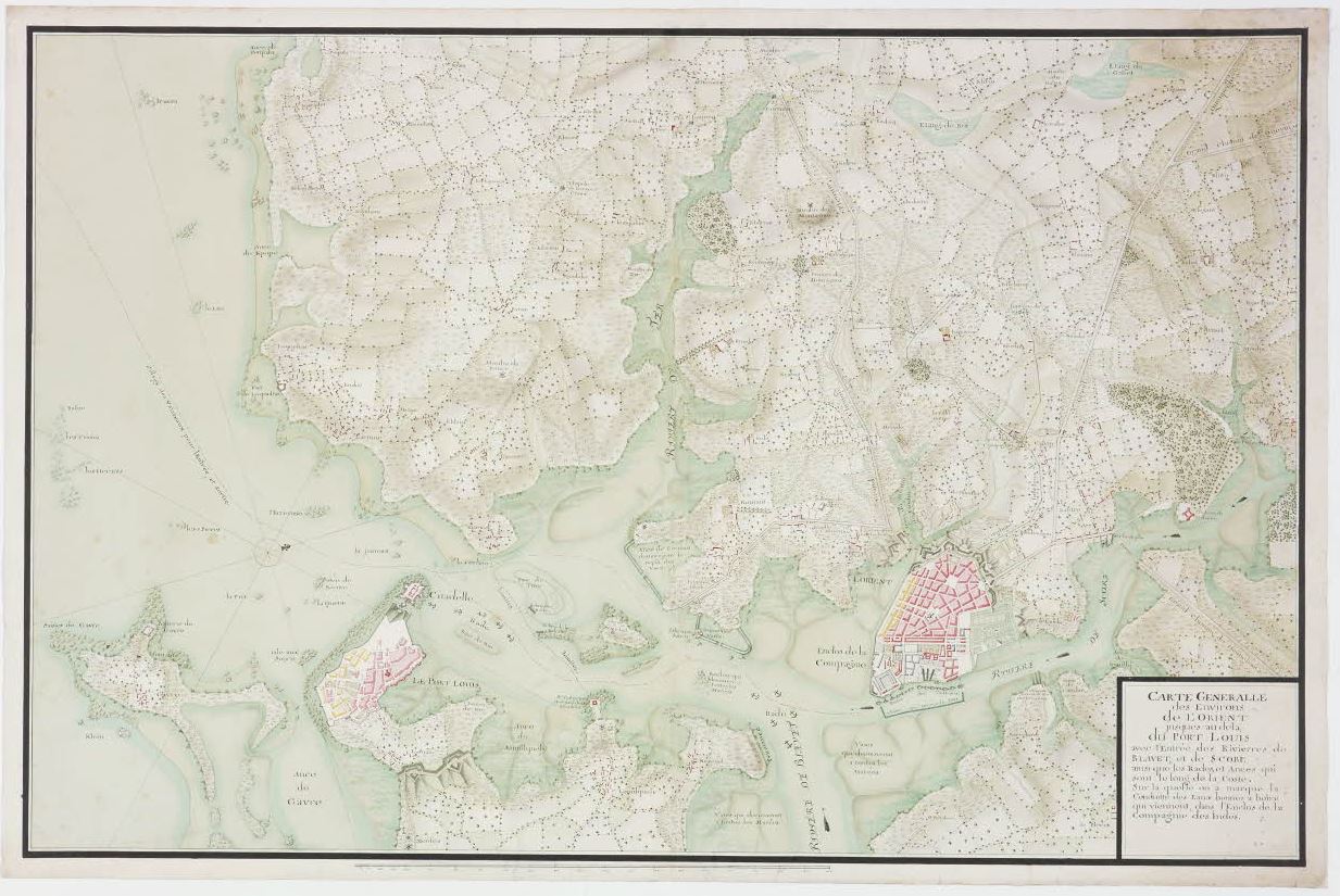 Carte générale des environs de Lorient jusqu'au-delà du port Lo…