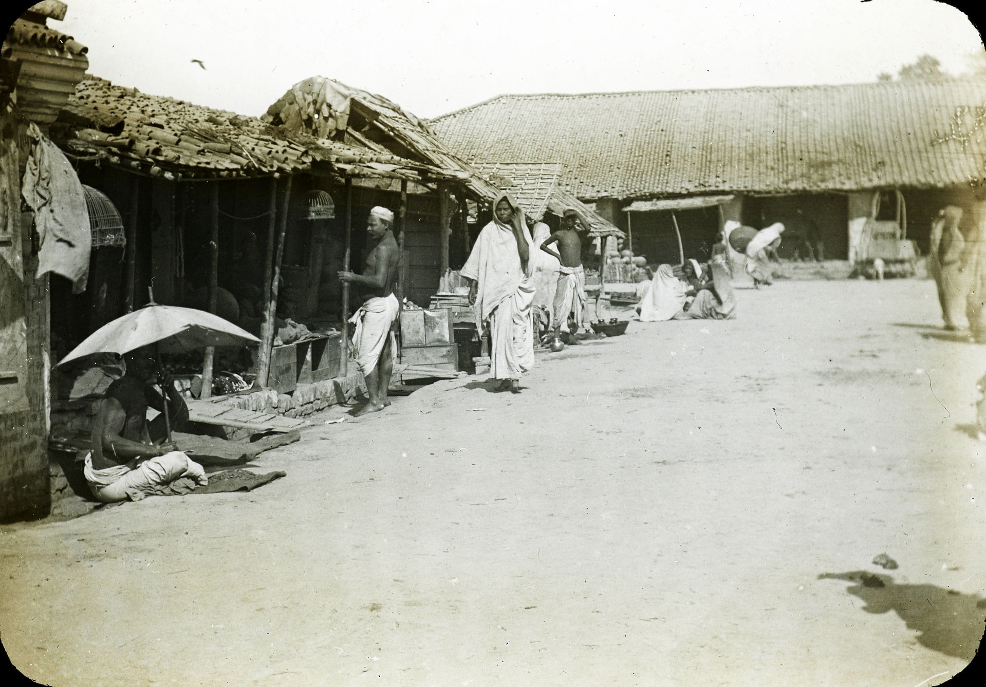 Henry Bazaar, Motihari, India, ca. 1906
Black and white lantern…
