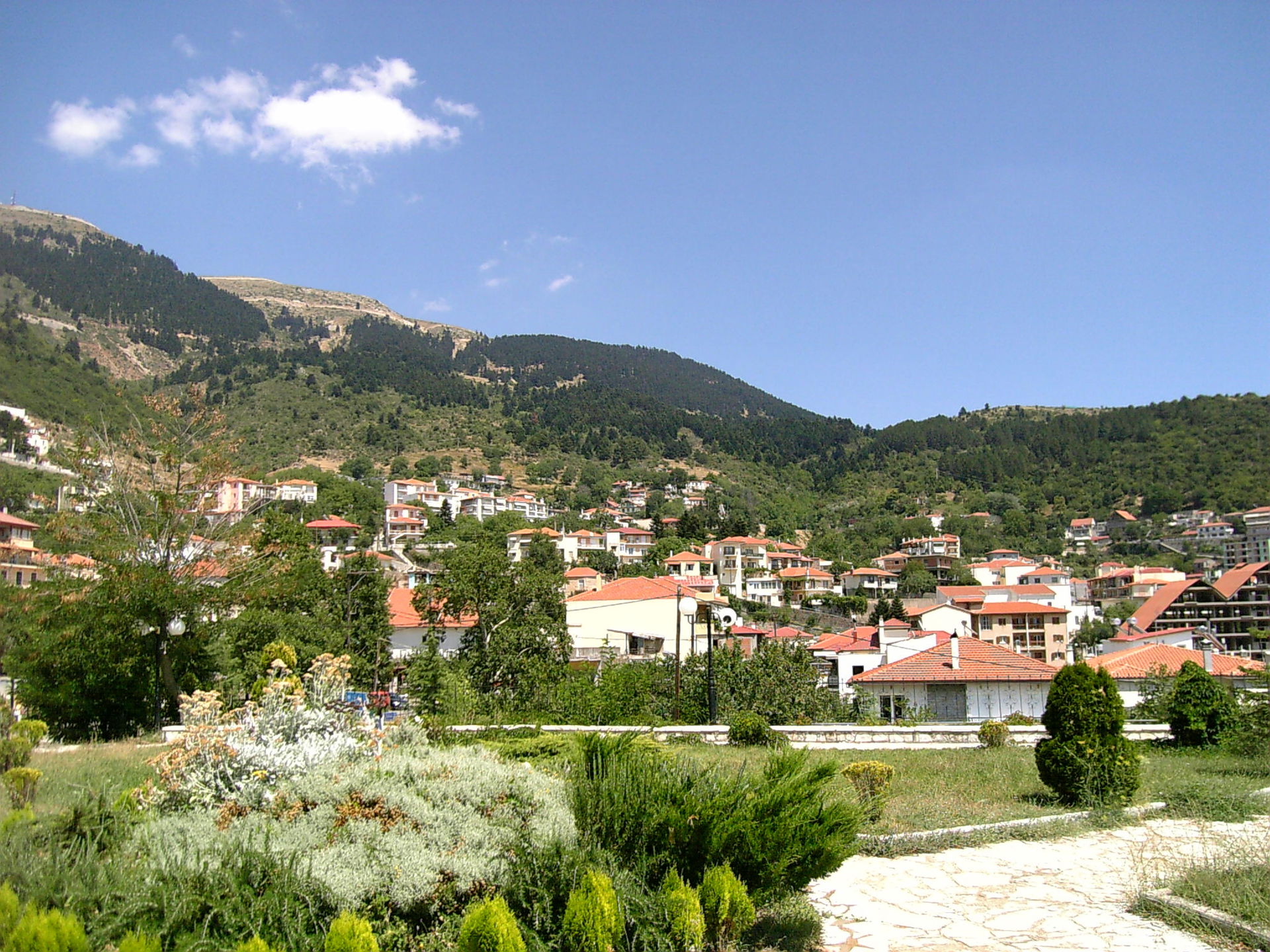 View of Karpenisi, in Evritania prefecture, Greece