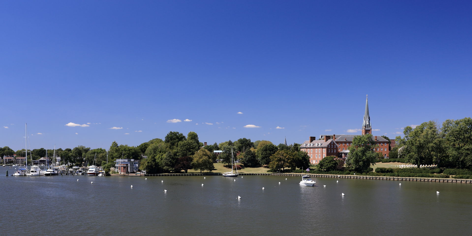Annapolis, MD, Acton Cove: Yachts and St. Mary's Church