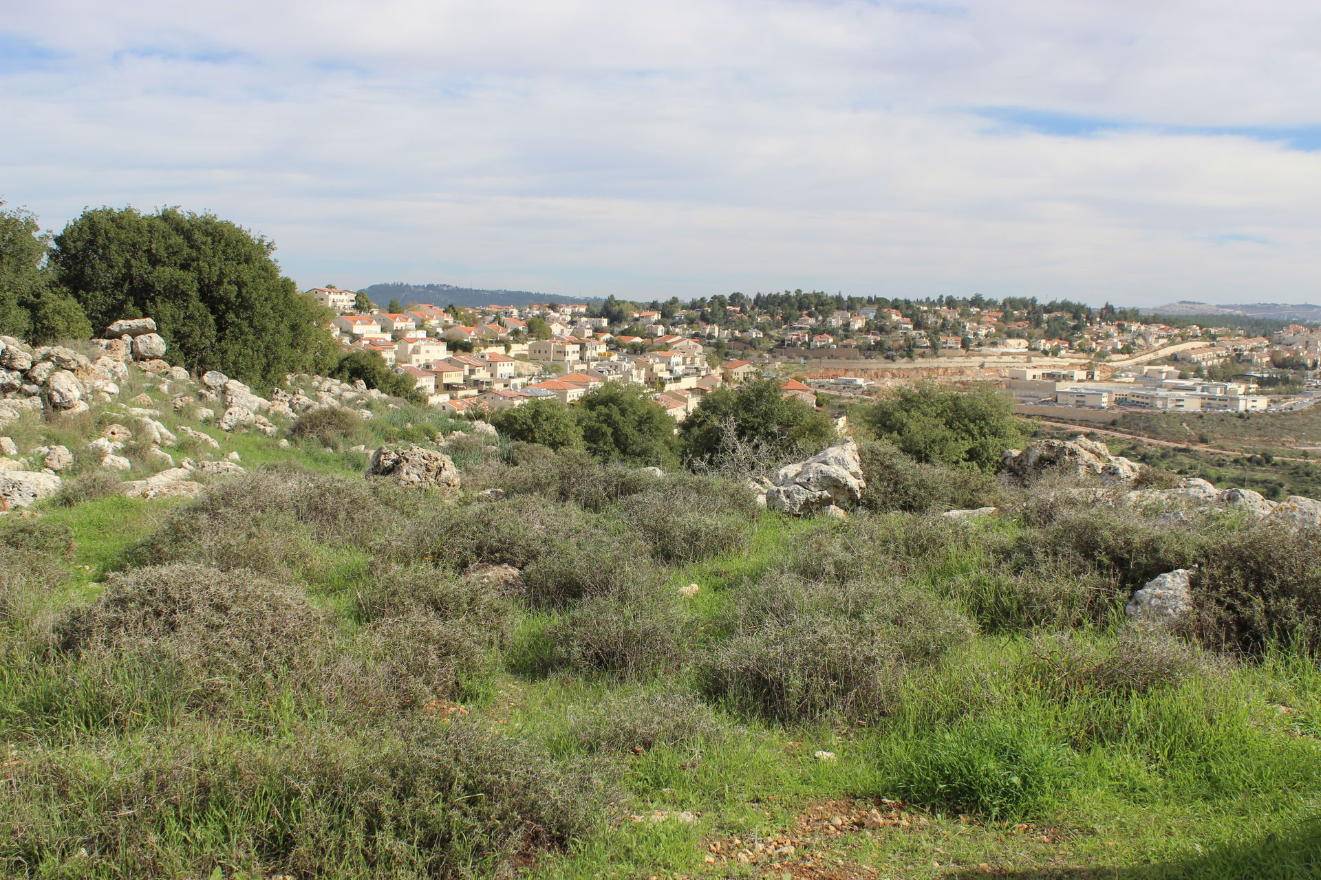 Tzur Hadassa seen in distance from Kh. Jurish