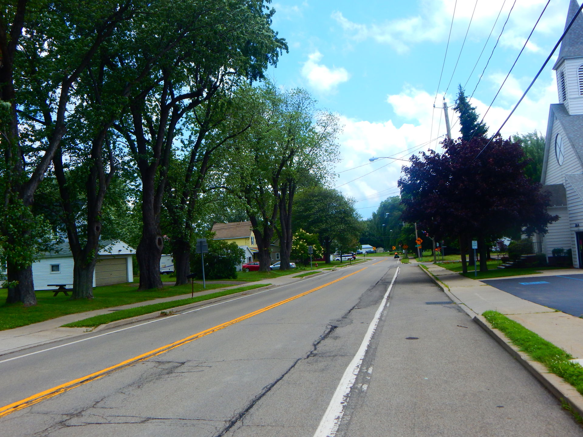 Route 249 heading through the village of Farnham, New York.