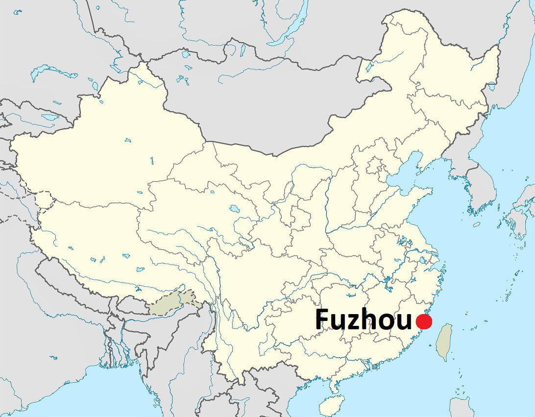 Location MAP Fuzhou City in Fujian Province, China. Based on a …
