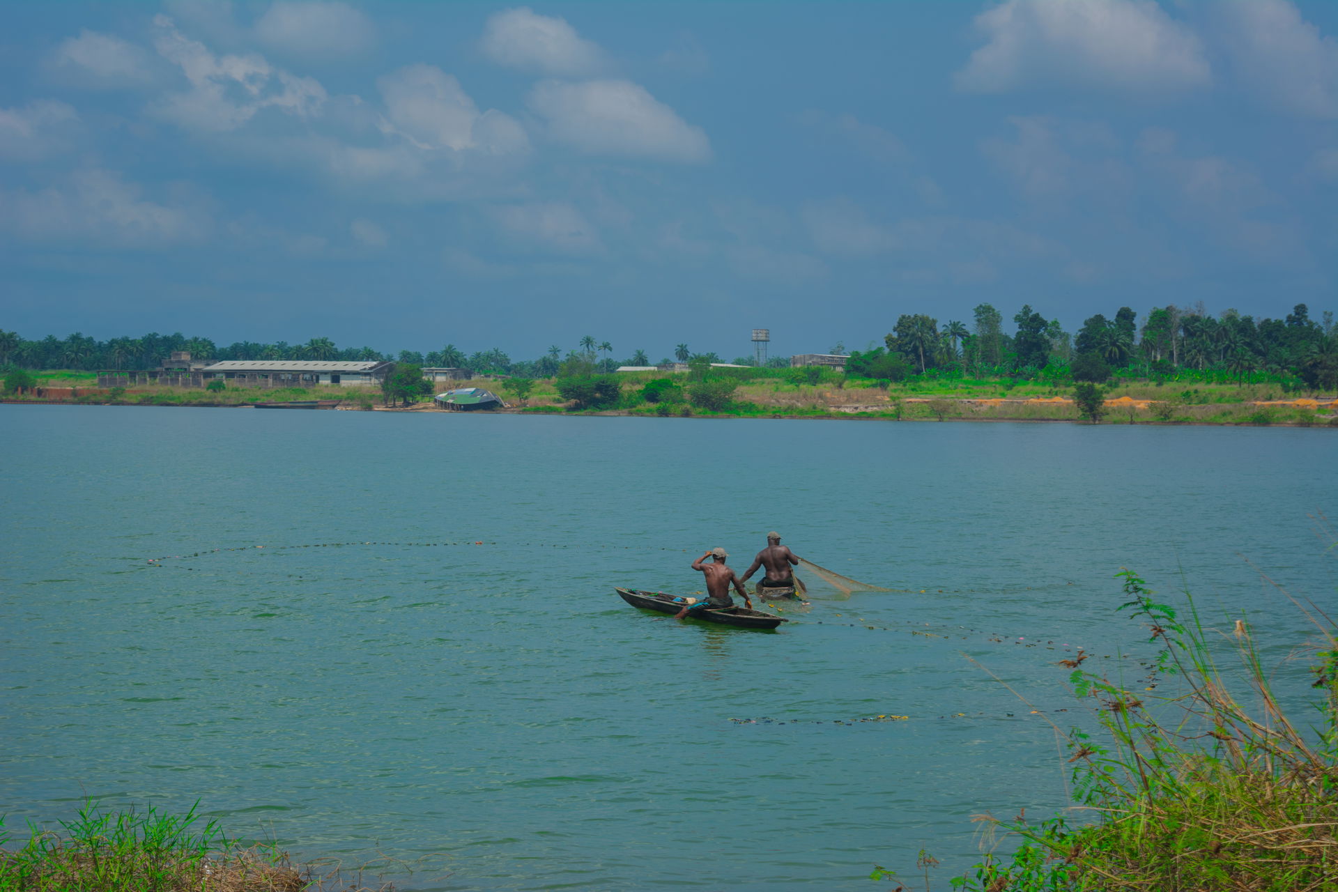People fishing at Oguta Lake