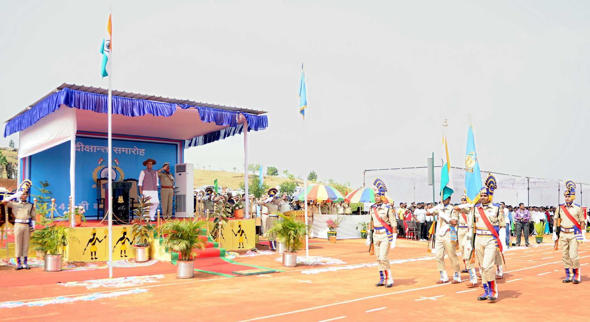 The Union Home Minister, Shri Rajnath Singh taking salute at th…