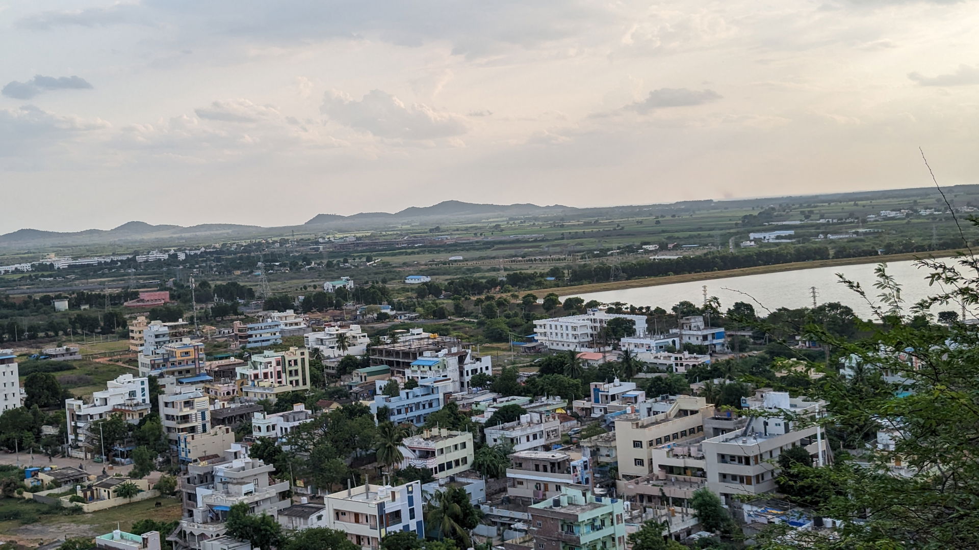 Ongole town (APHB colony, Reservoir) view from Ongole konda (hi…