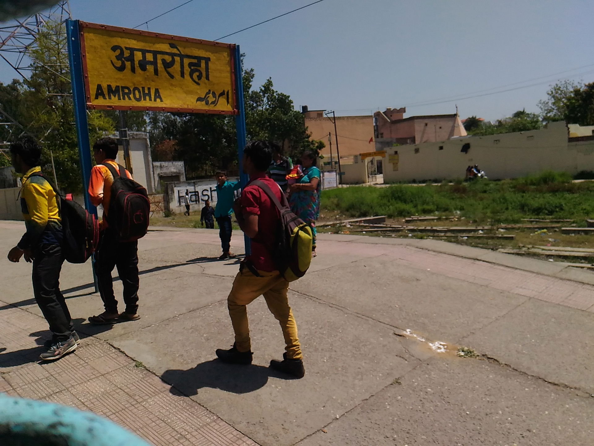 passegers at Amroha railway station