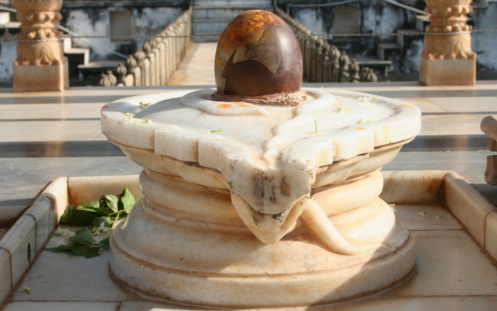 Marble Yoni Linga sculpture in Madhya Pradesh India