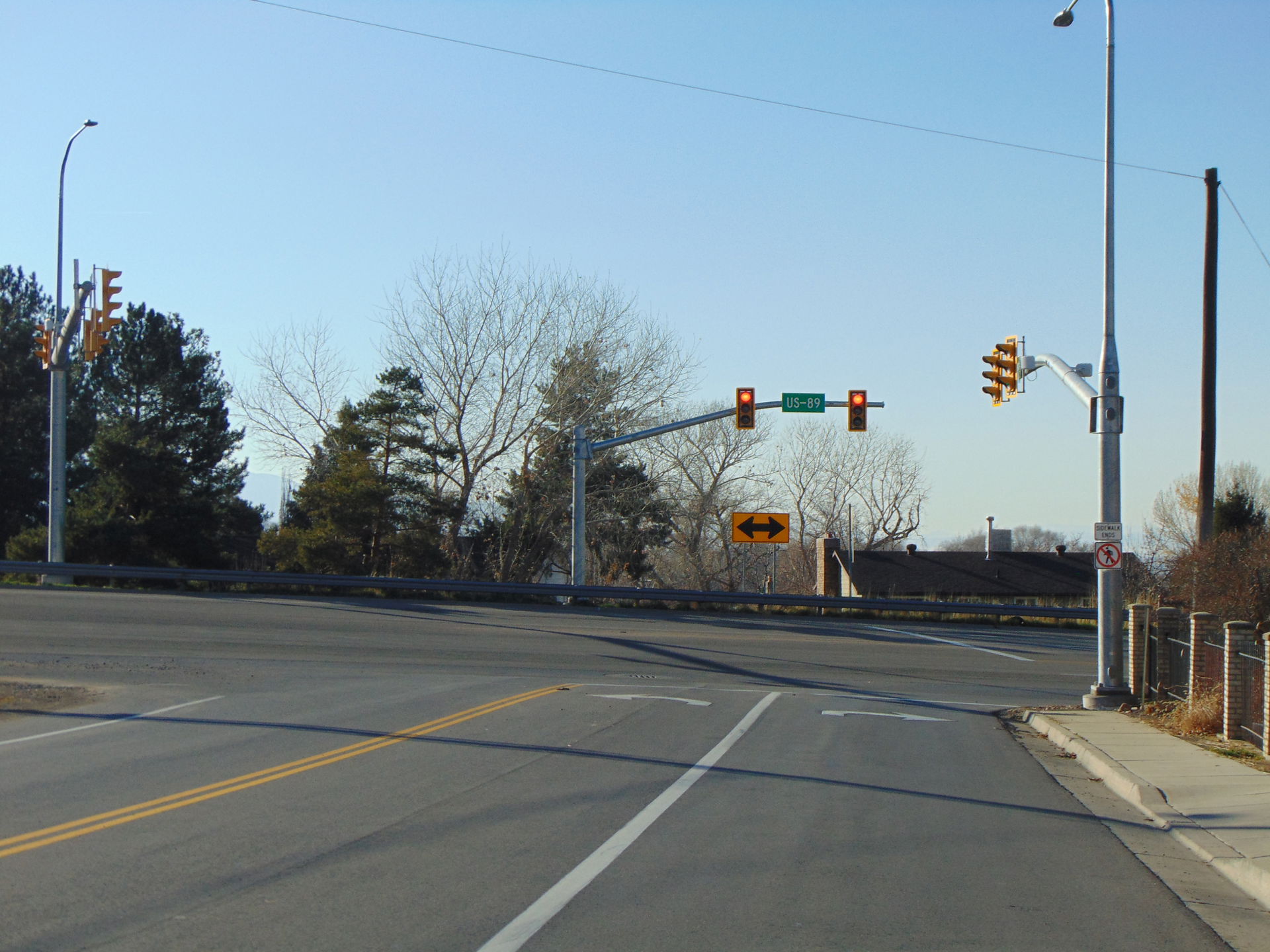West along West 1600 North at its newly signalized T intersecti…