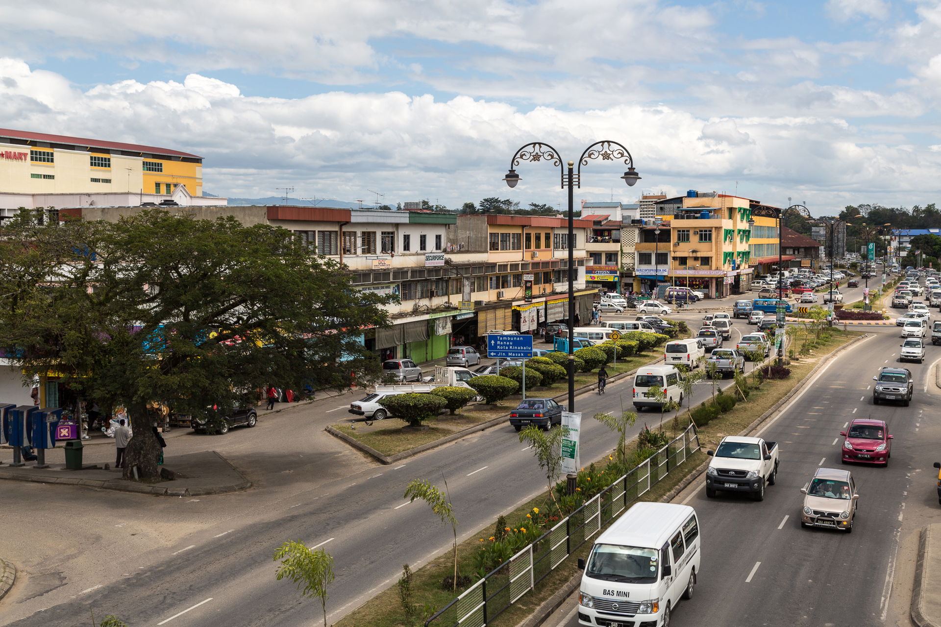 Keningau, Sabah: View of Keningau town from flyover near St. Fr…