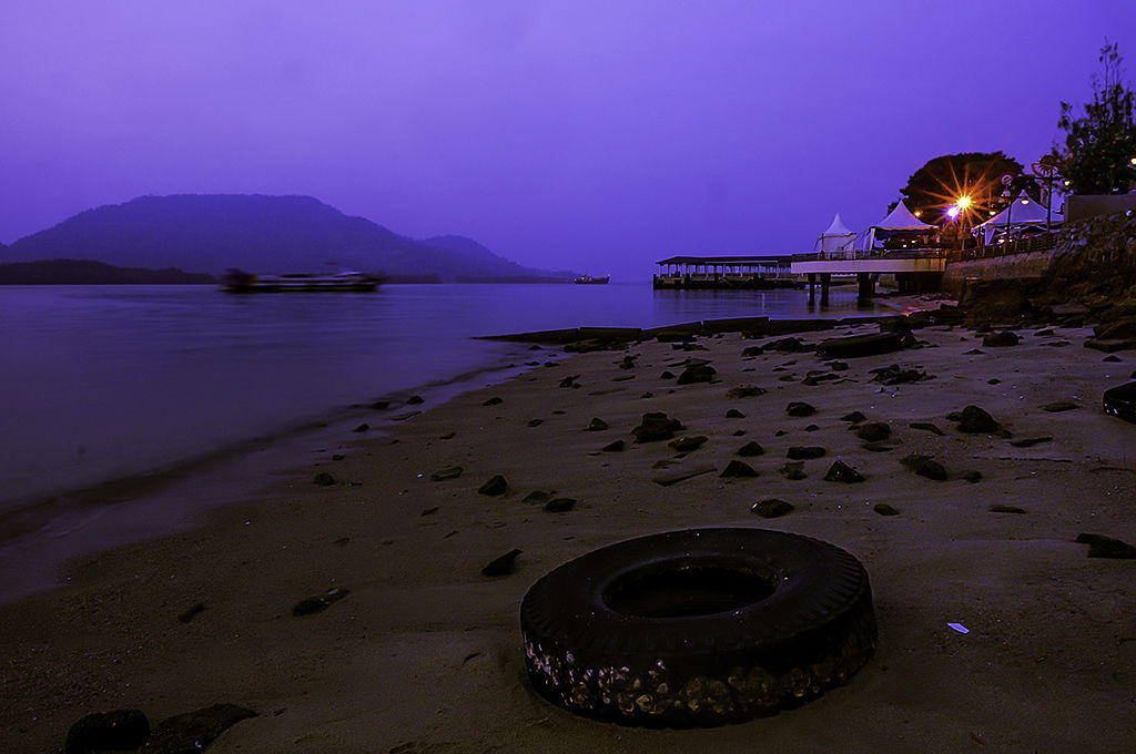 Twilight in Lumut Beach, Perak, Malaysia.