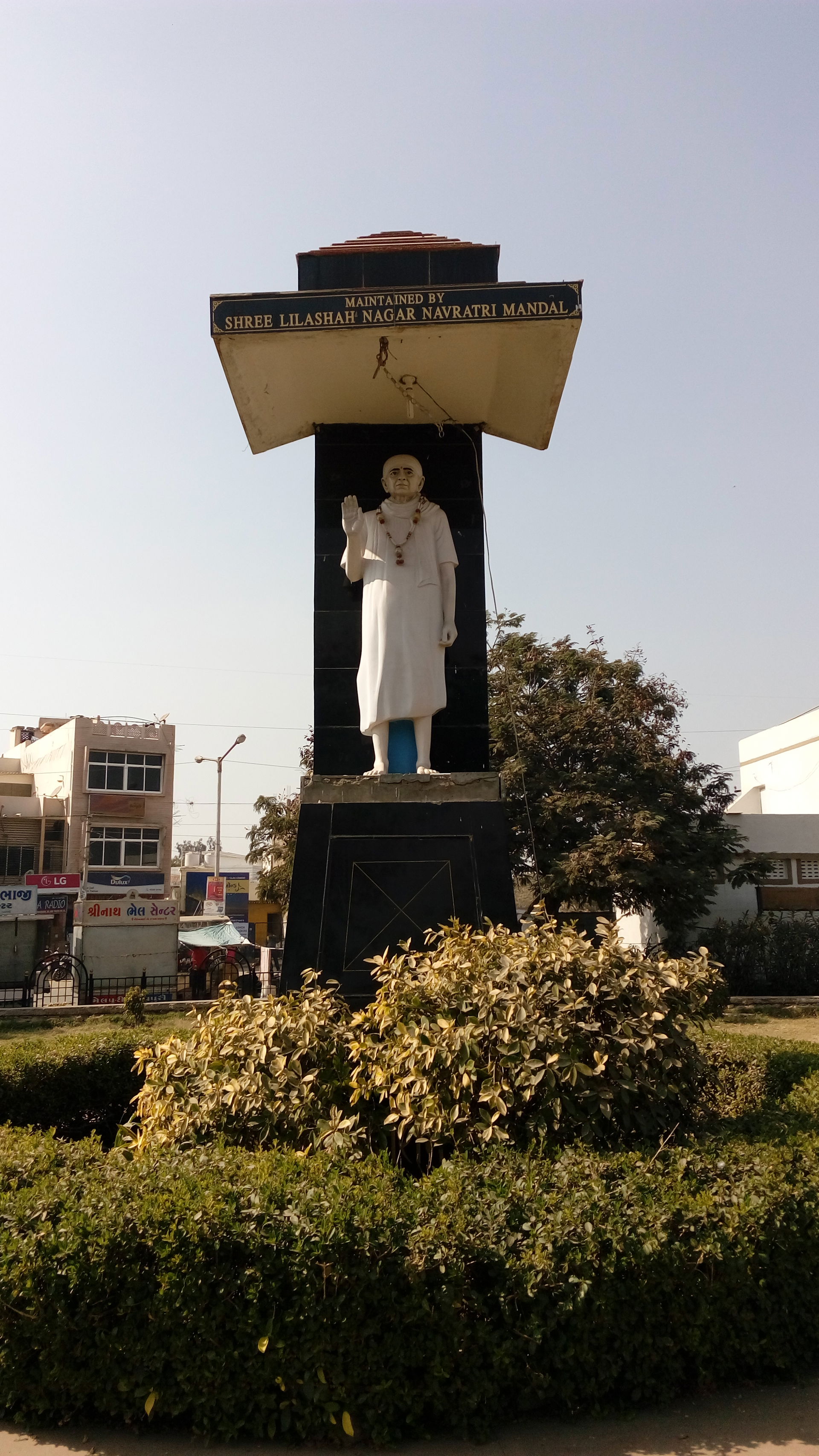 statue of Lilashah, a Hindu saint, at Lilashah circle, Gandhidh…