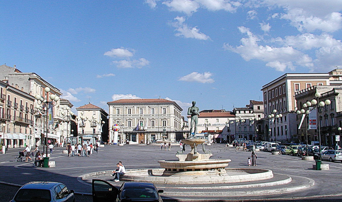 L'Aquila, View of Piazza del Duomo facing east.