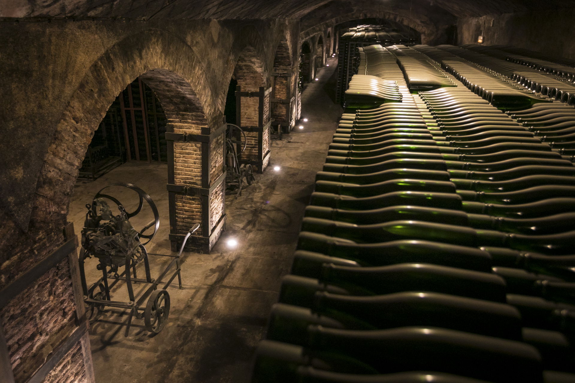 underground caves in Torelló cellar