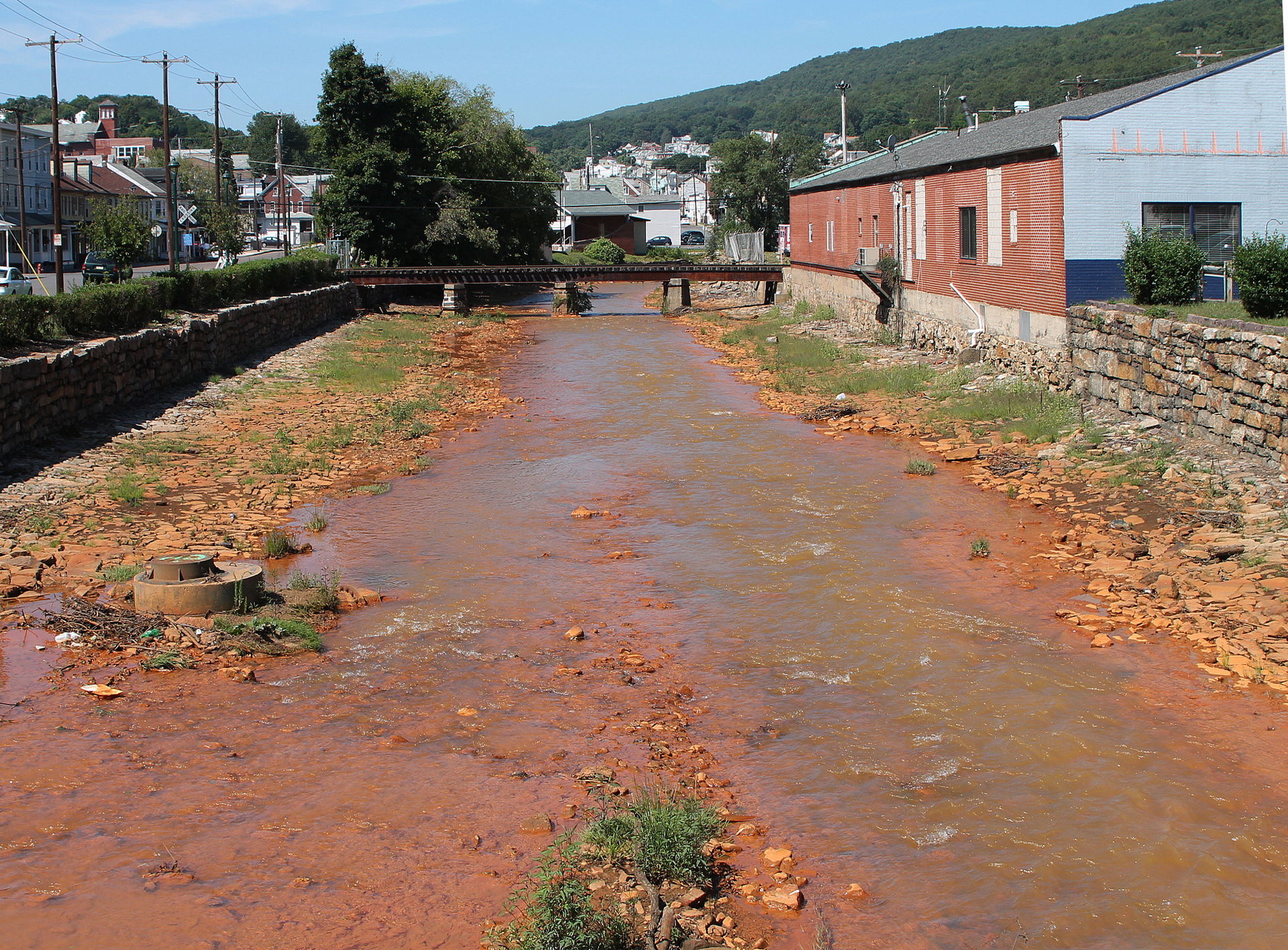 Shamokin Creek looking downstream in Shamokin, Pennsylvania