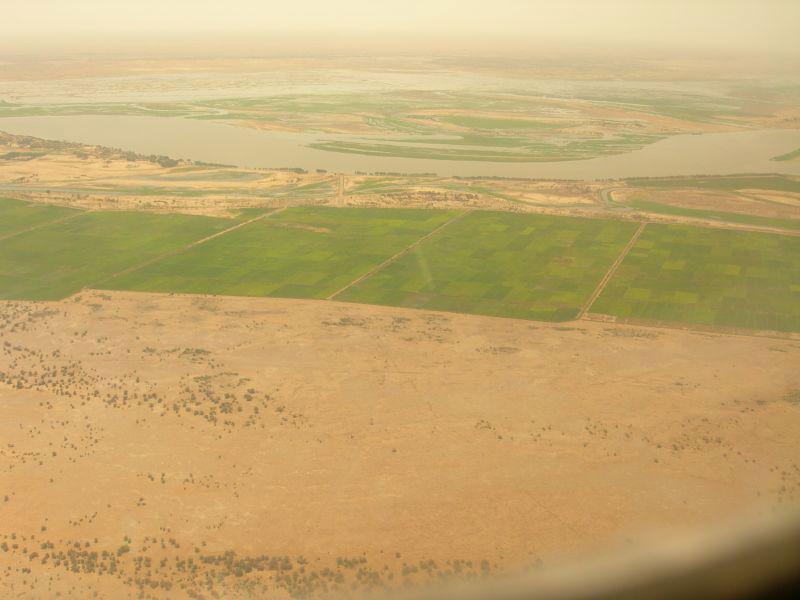 An aerial view of the Inland Niger Delta and surrounding farmla…