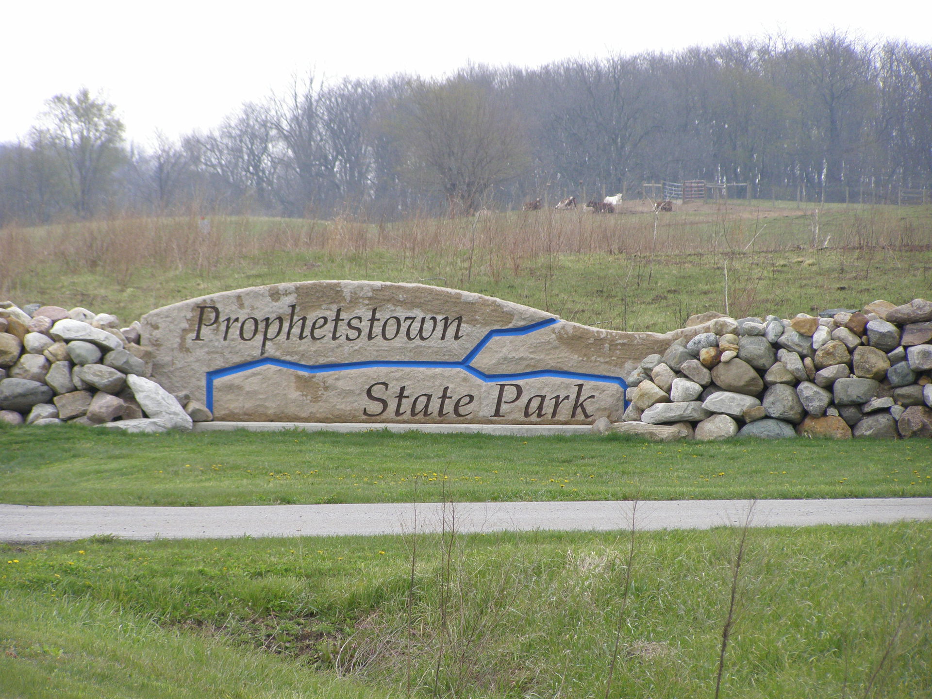 Entrance to Prophetstown State Park, Battle Ground, Indiana.