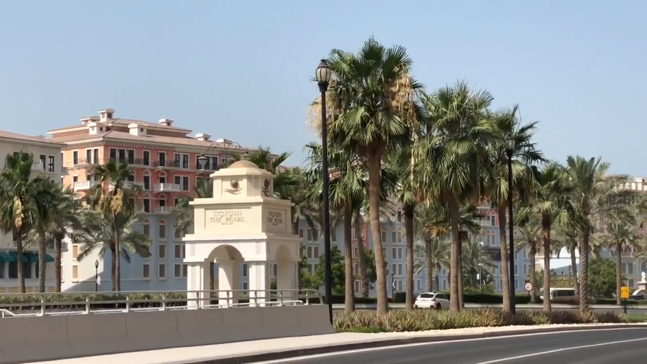 Welcome sign to The Pearl-Qatar.