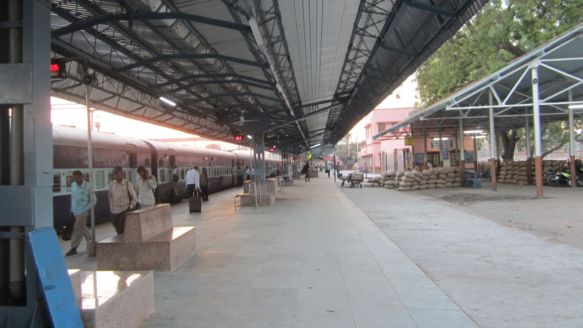 Godhra junction railway station in 2013. A view from platform.