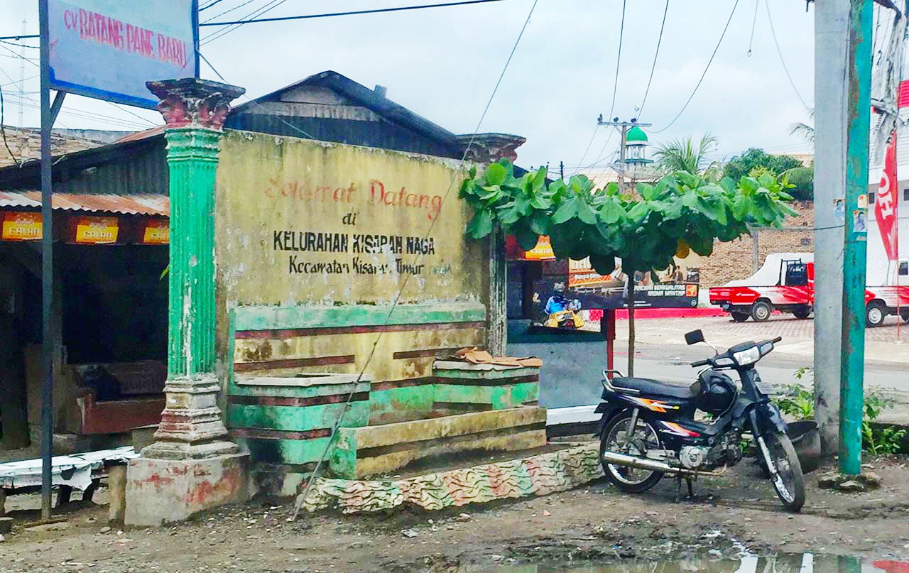 welcome sign to Kisaran Naga, Kisaran Timur, Asahan