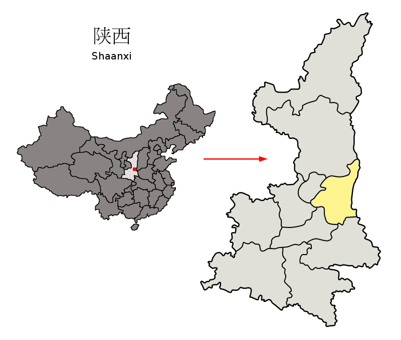 Location of Weinan Prefecture (yellow) within Shaanxi Province …