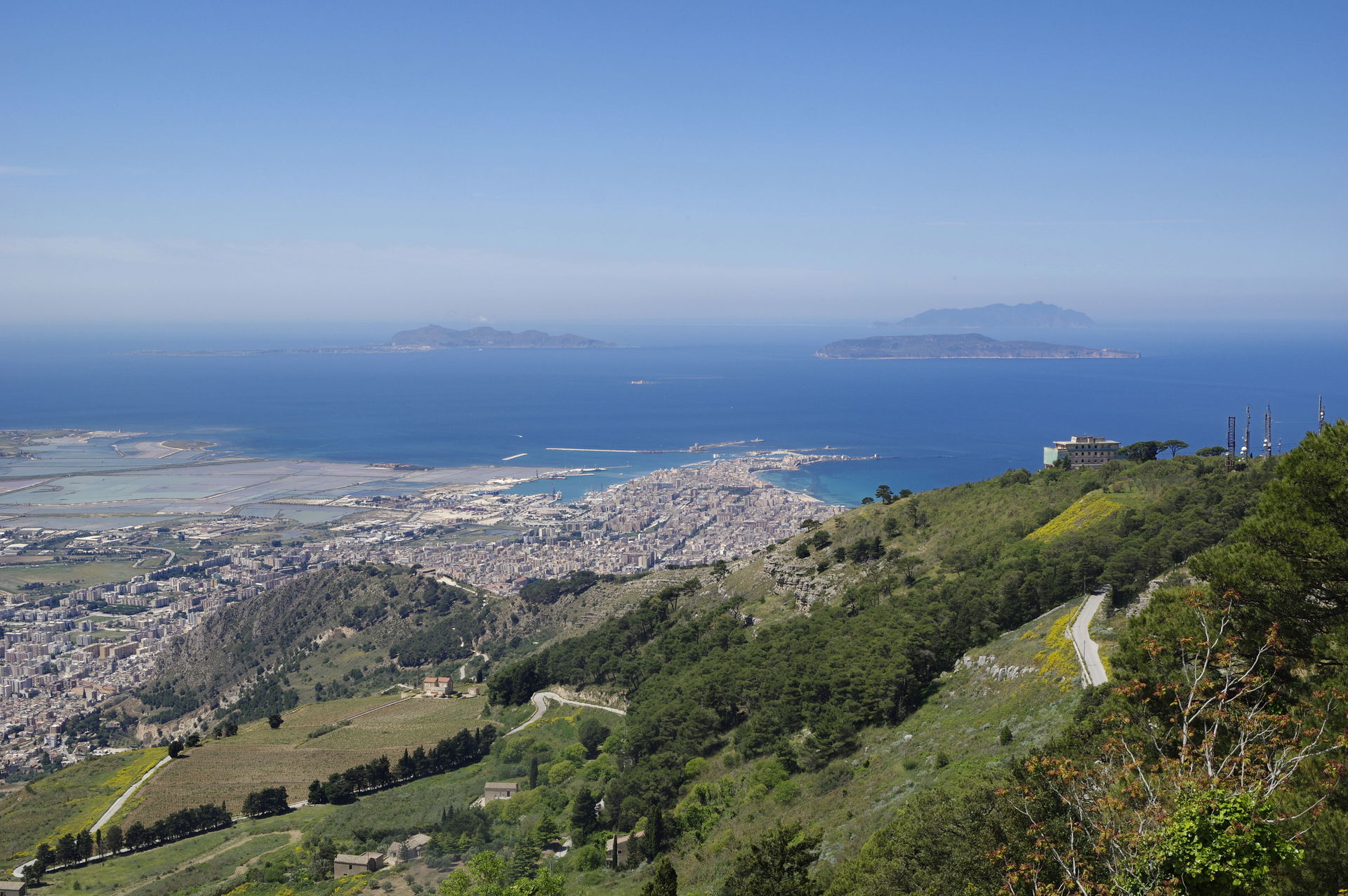 Italy, Sicily, view from Erice to Trapani