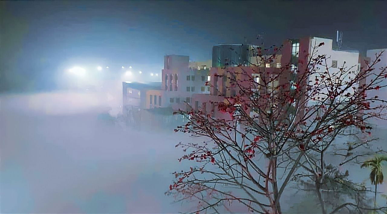 GMC bettiah at a winter and foggy night