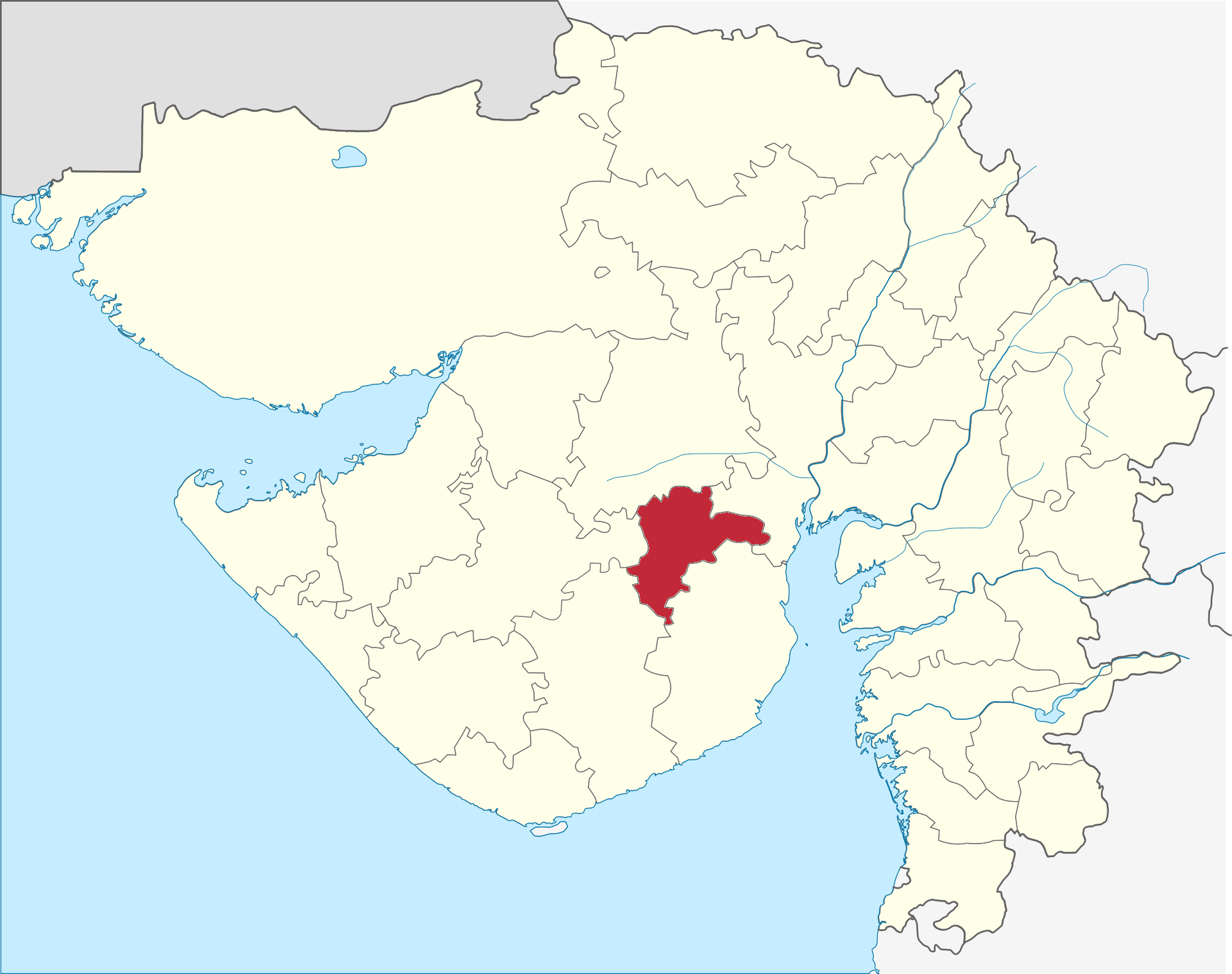 Location of Botad district in Gujarat