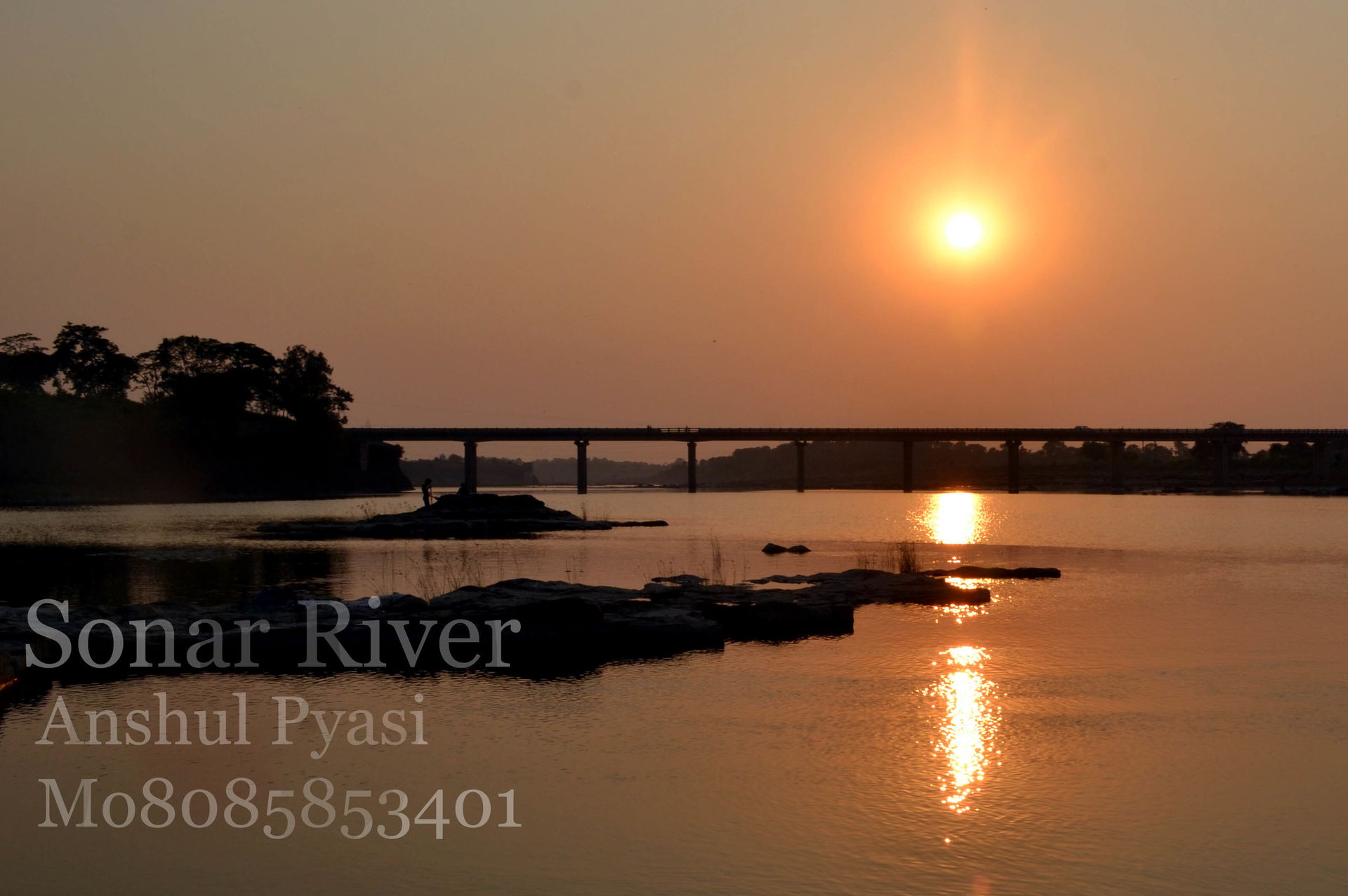 Sunset view at Sunar/Sonar River of Narsingarh, Damoh