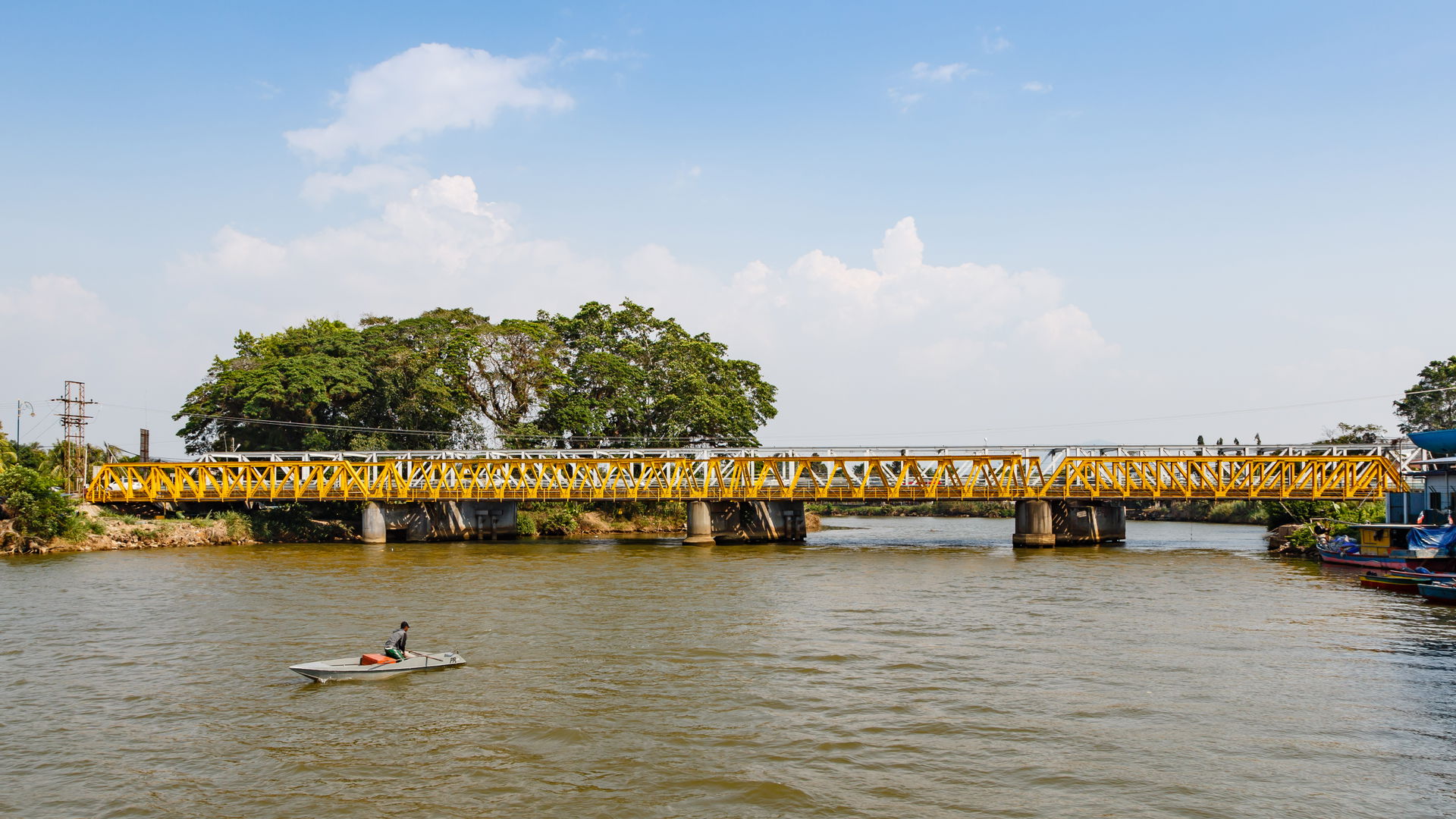 Papar, Sabah: Railway bridge, view from downstream Sungai Papar