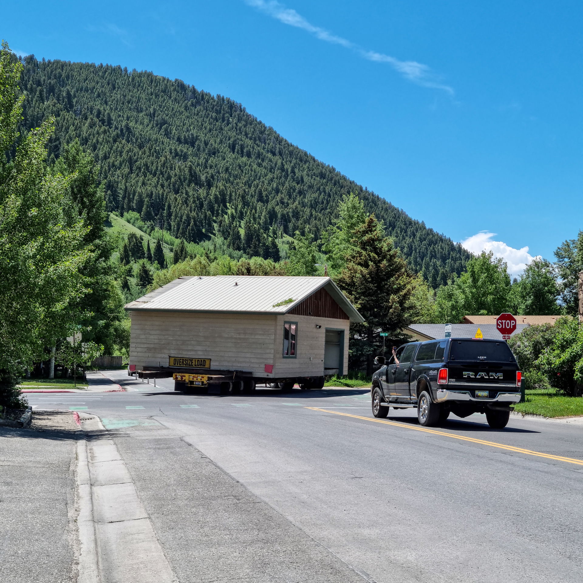 Oversized load in Jackson, Wyoming, USA