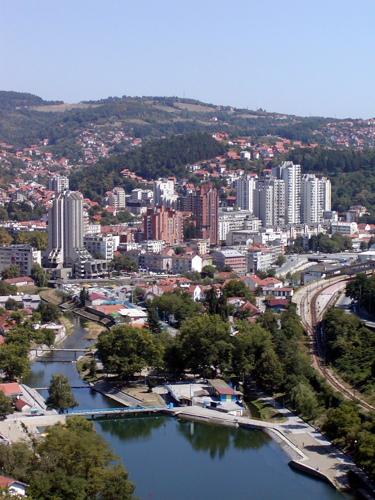 Panorama of Uzice, Serbia