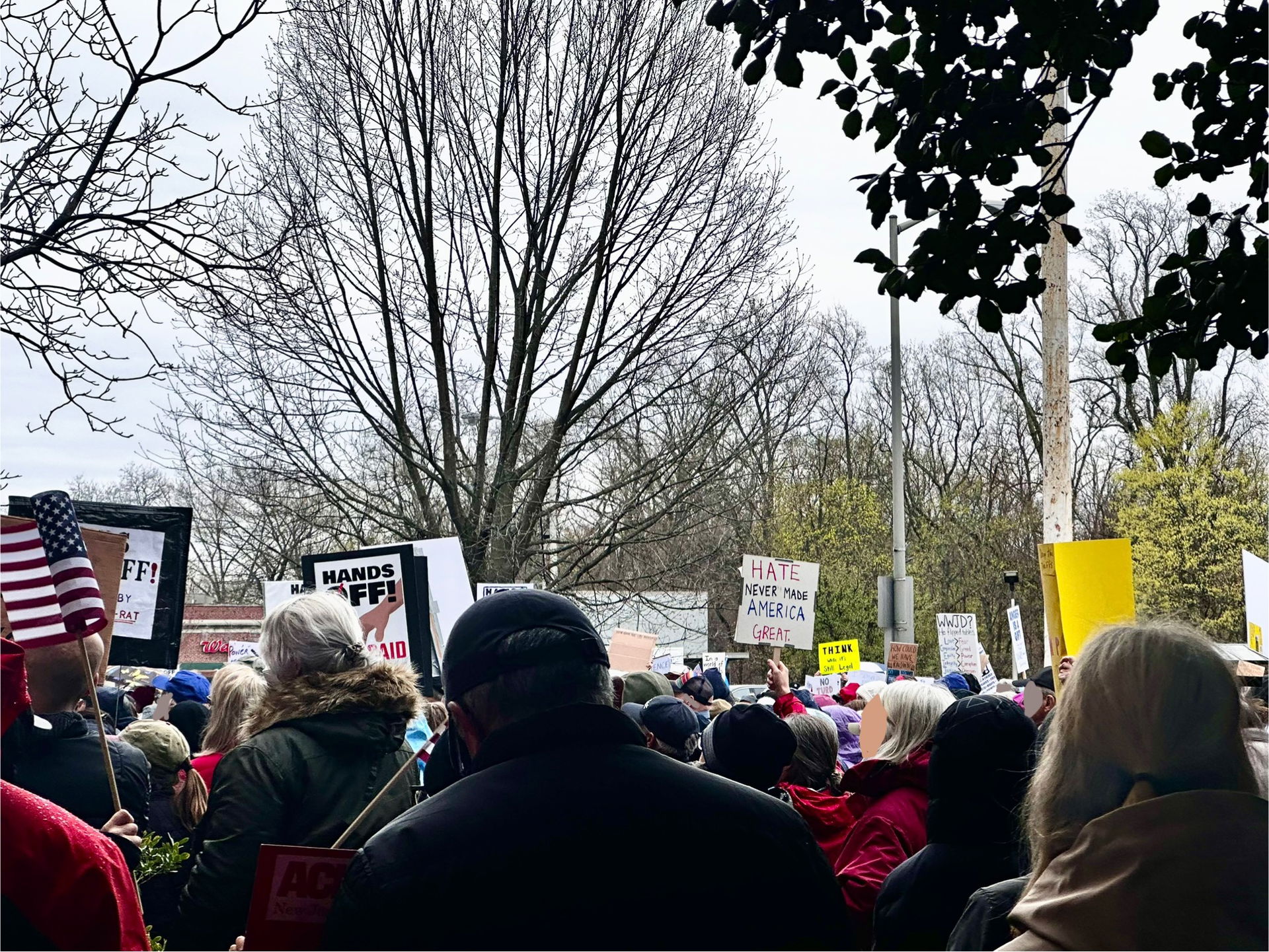 “Hands Off” protest in Morristown, NJ, April 5 2025