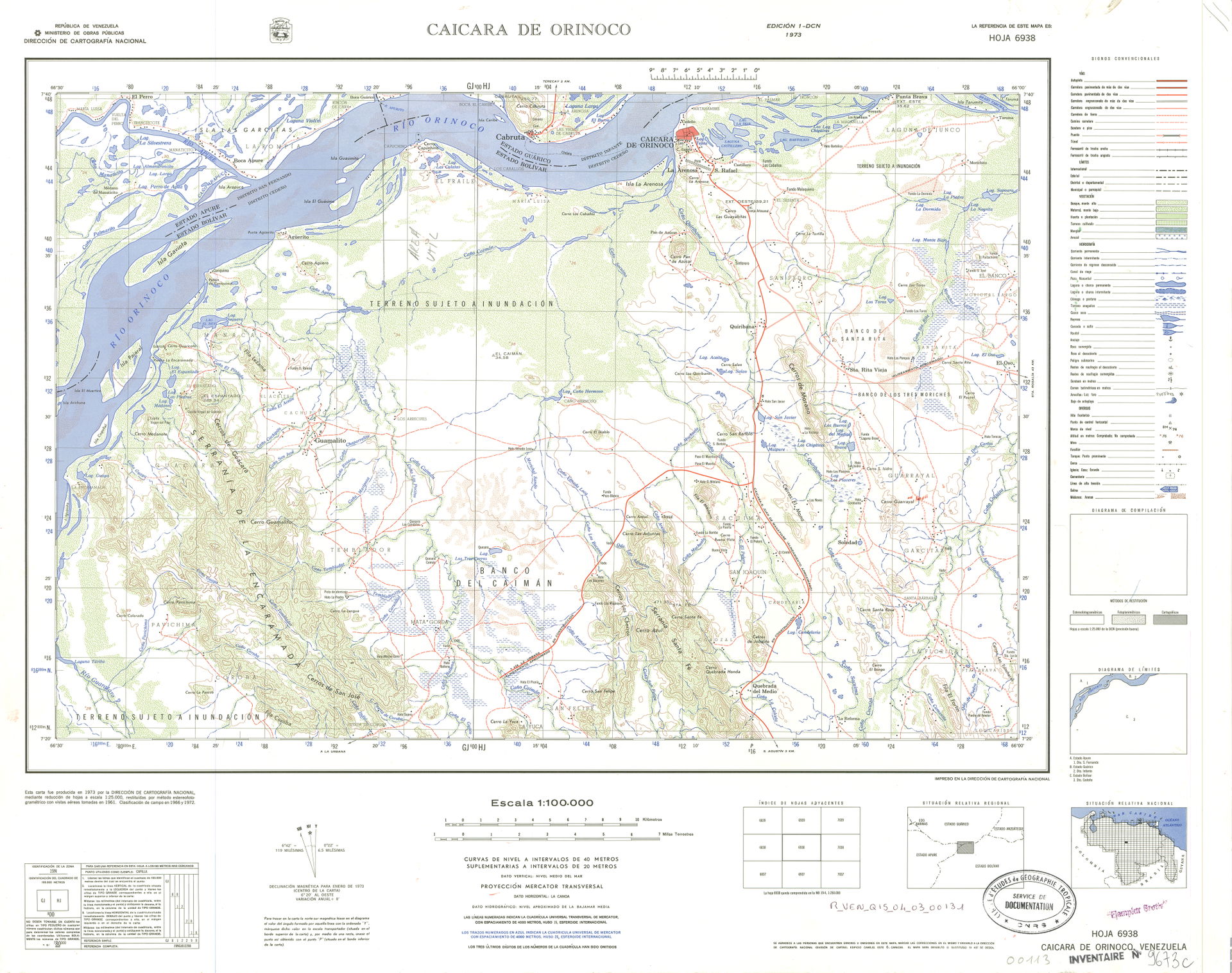 Official topographic maps of Venezuela, at scale 1:100.000.