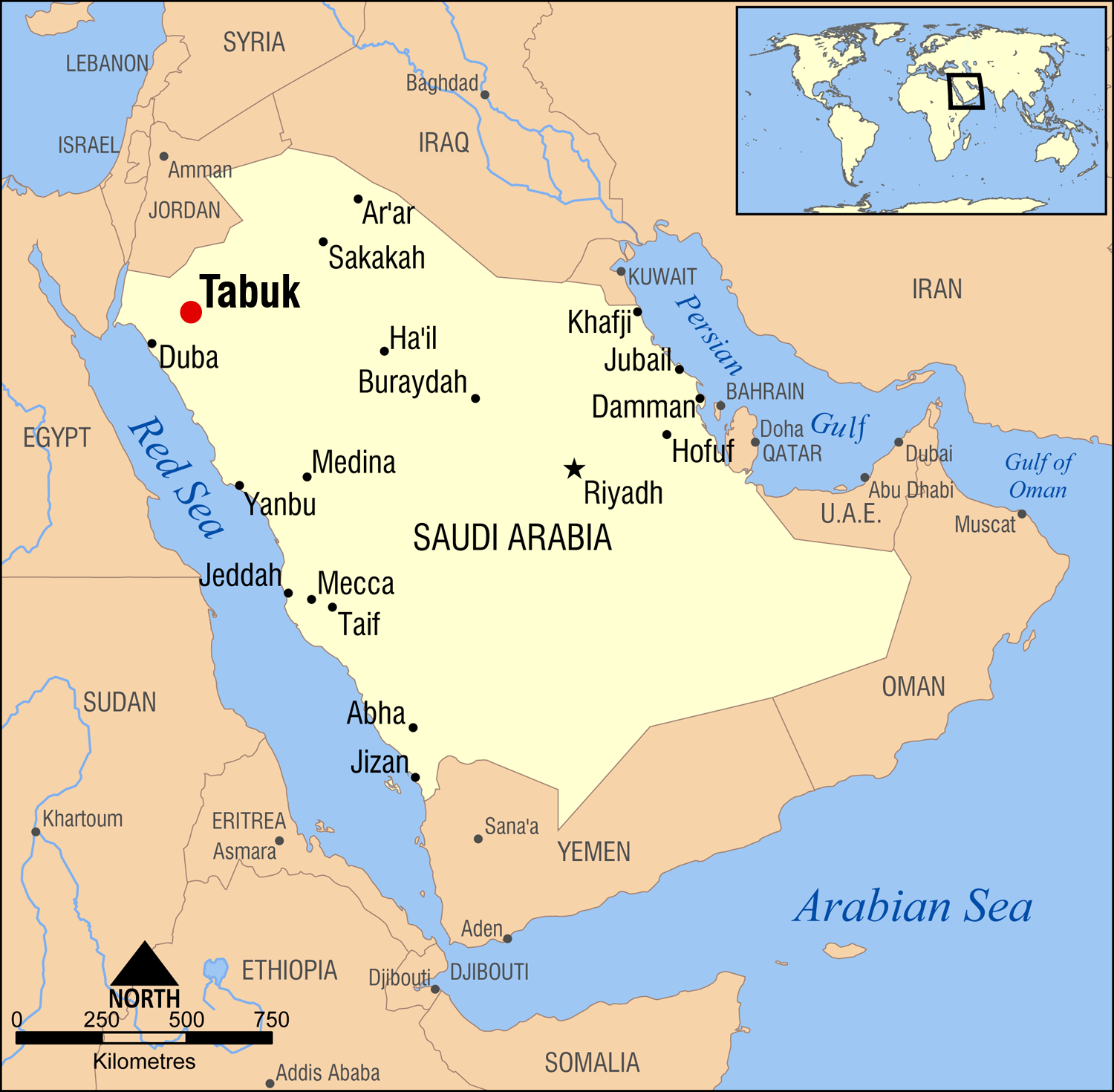 Locator map of Tabuk, Saudi Arabia.

Created by NormanEinstein,…