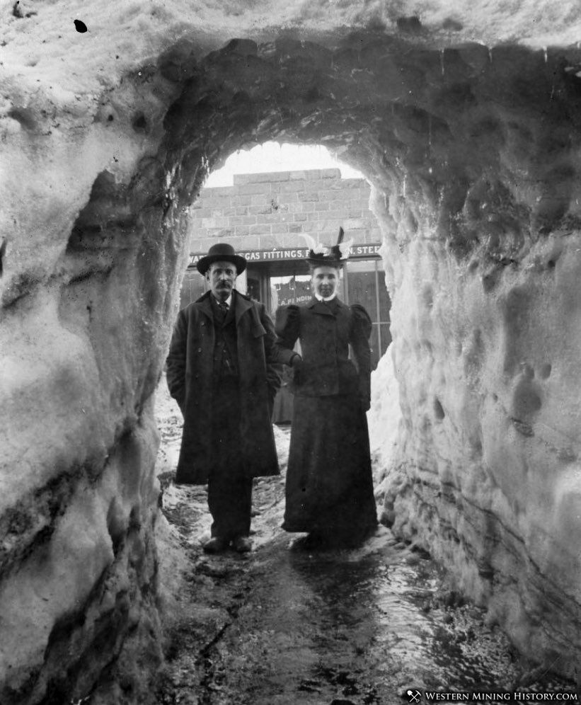 Snow Tunnel at Breckenridge during the big winter of 1898-99. …